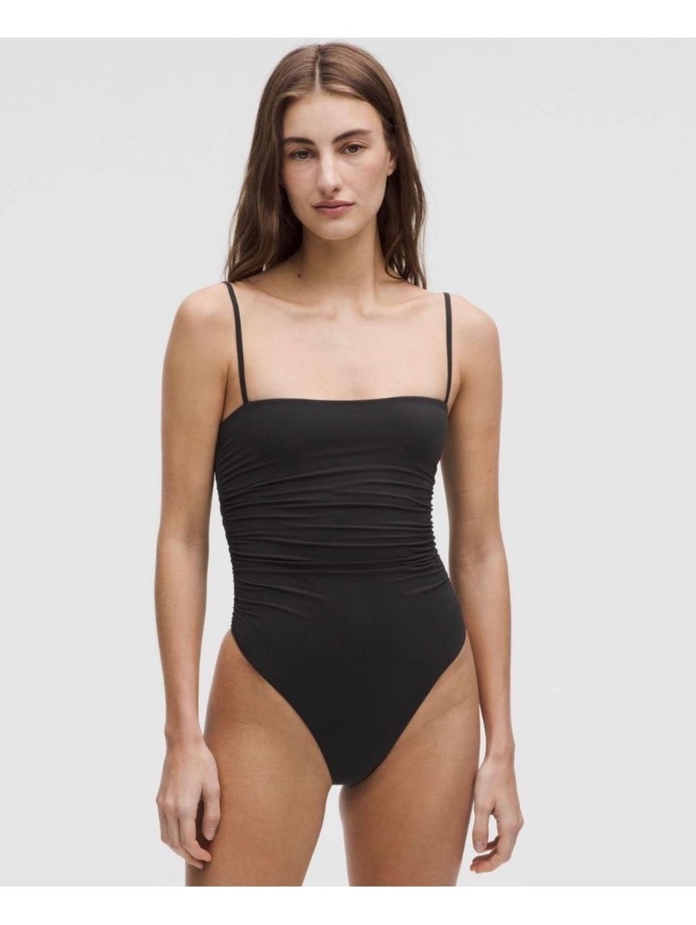 Lululemon Wundermost Ultra-Soft Nulu Ruched Cami Bodysuit Black - XL NWT